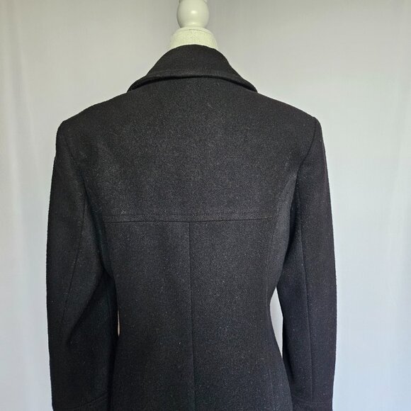 STEPHANIE MATHEWS Black Wool Women's Coat, Size S - Picture 6 of 12
